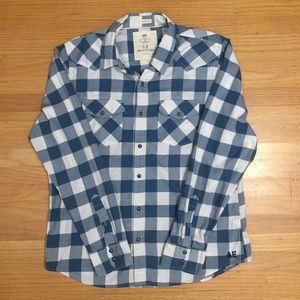 Beautiful Blue Plaid Cotton long sleeved Shirt L